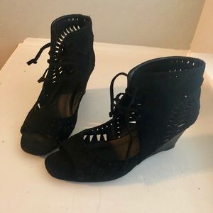 Sexy black cut out wedges